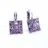 Boucles d'oreilles émaillées Dormeuse Strass petites et légères BFDSC022-violette