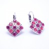 Boucles d'oreilles émaillées Dormeuse Strass petites et légères BFDSC021-rouge